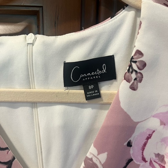 Connected Apparel Pink and Black Sheath Midi Dress - Picture 2 of 7